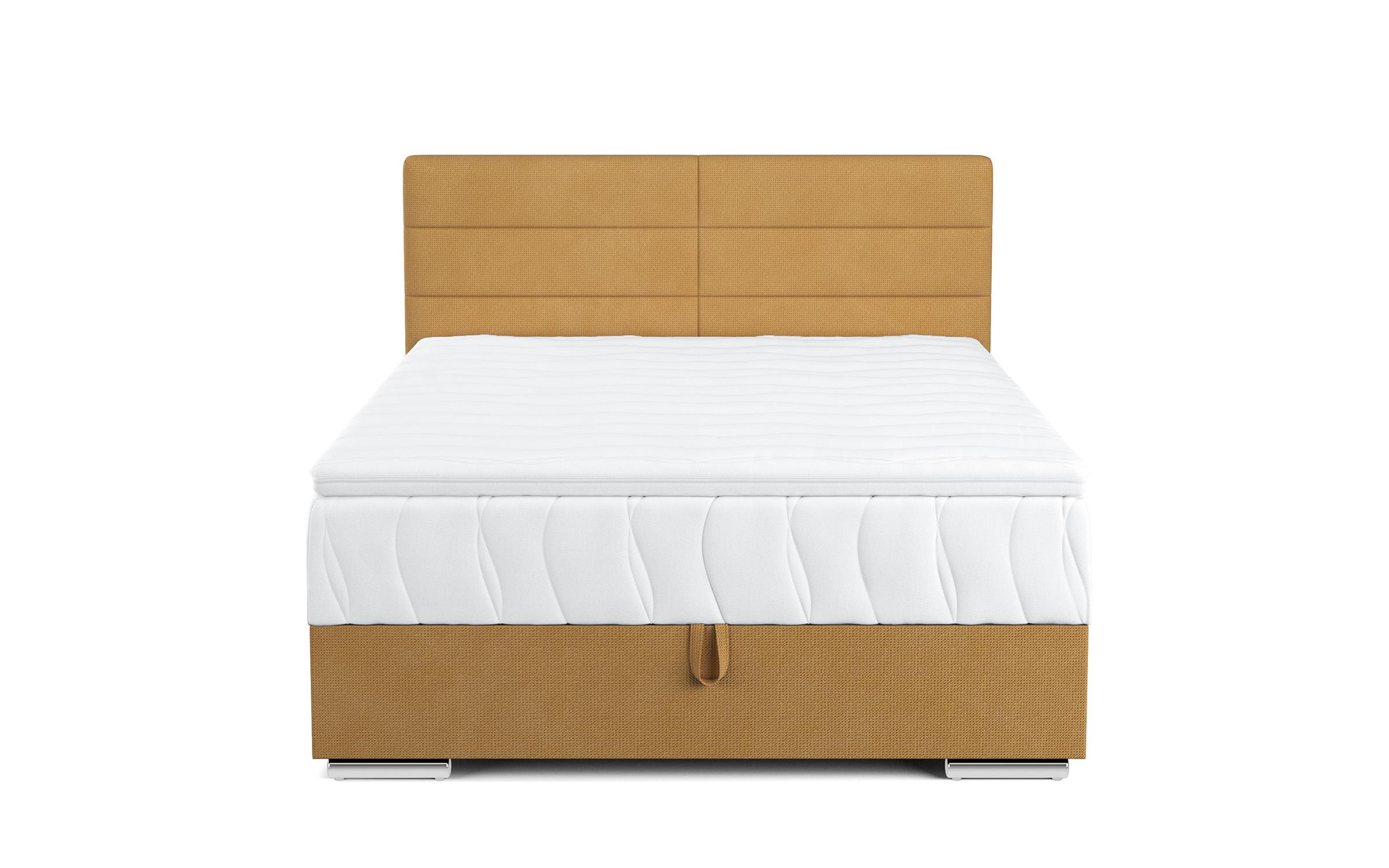 Double bed Box Spring + mattress topper 140/200 Vindy, mustard  4